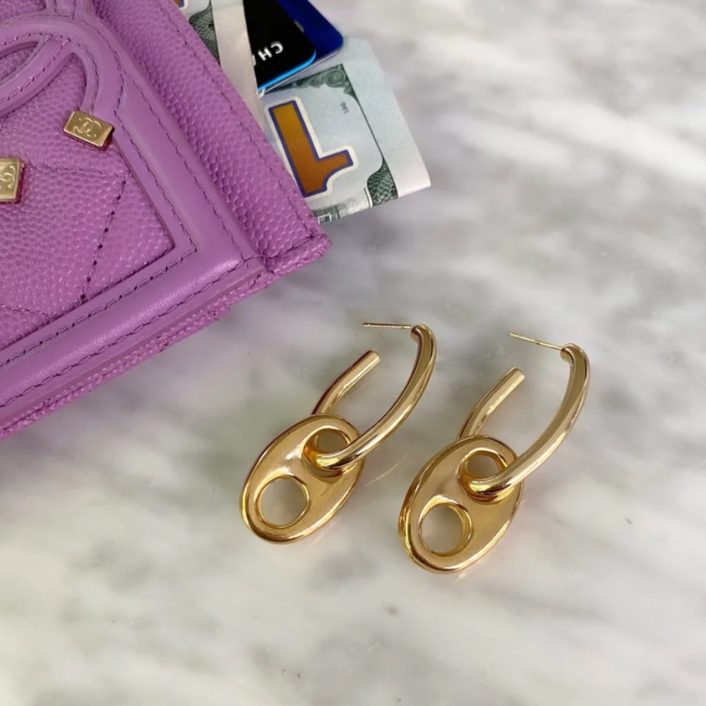 HRH COLLECTION: Gold - Link Hoops (G Link Abstract Hoops)